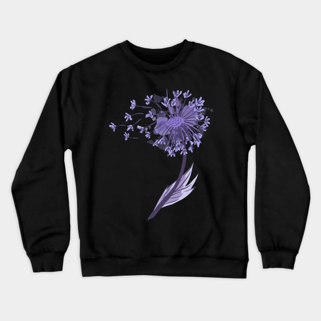 Purple Dandelion Flower Costume - Plant Watercolor Crewneck Sweatshirt by PinkyTree